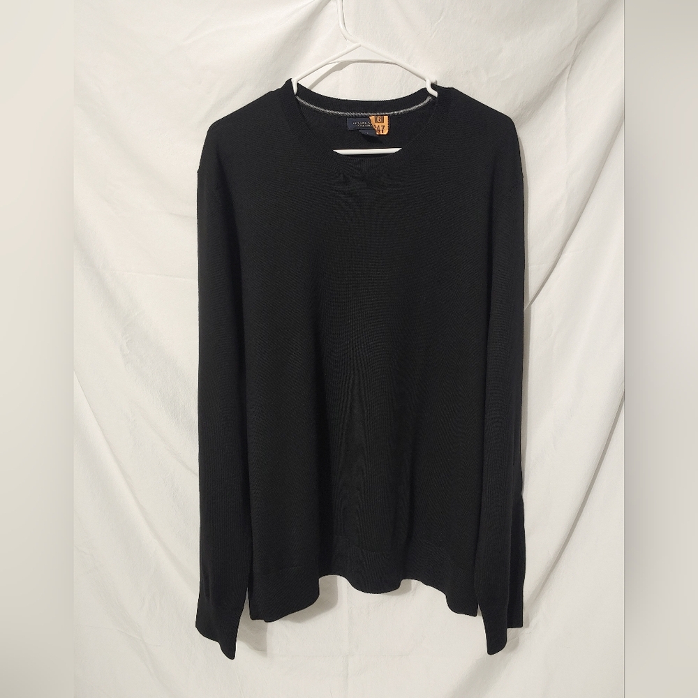 Xtra Fine Merino Wool Crew Neck Banana Republic Blk Sweater Men's XL Exc. Cond.